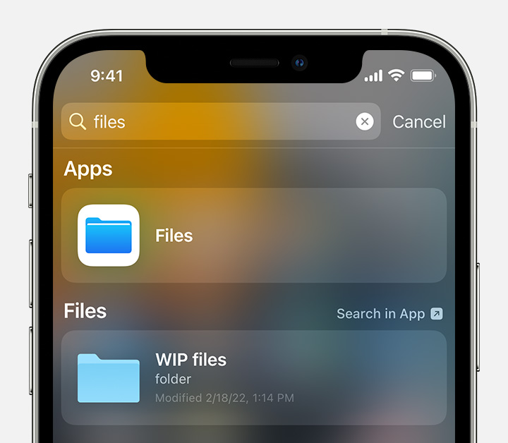 ios15 iphone 12 pro home screen search files